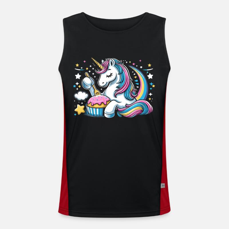 Einhorn Cupcake Herz Bäcker Backen Backen Cupcakes Funktionelles Kontrast-Tank Top für Männer 