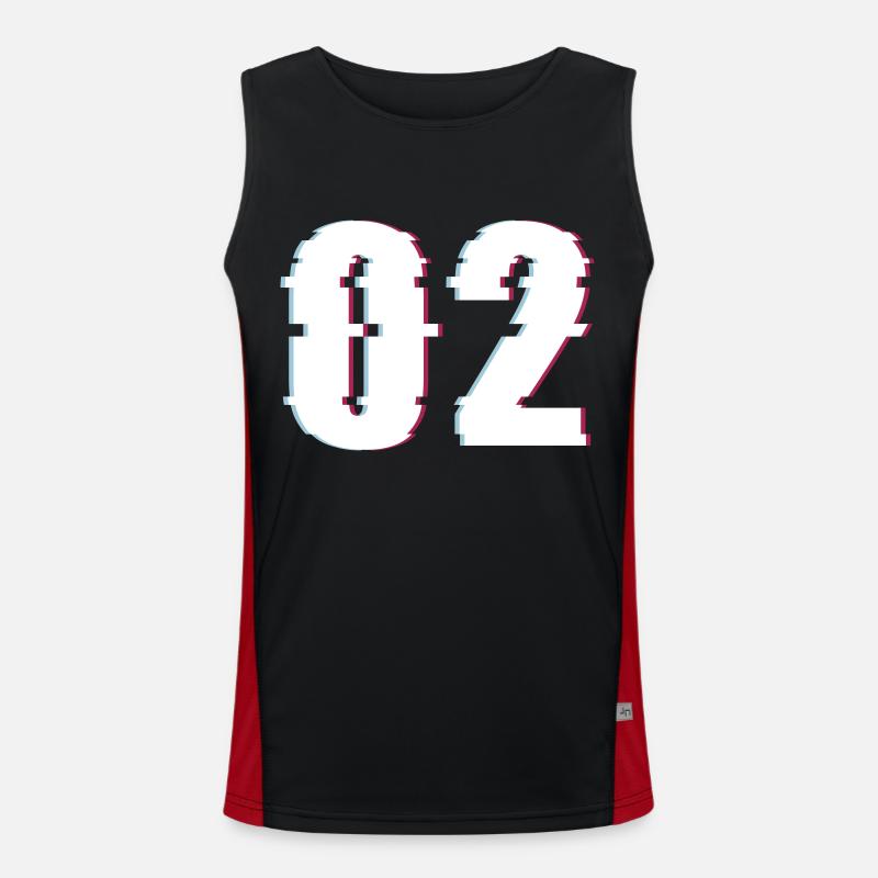 Two 2 Two 02 Number Effect Distorted Number Men's Functional Contrast Tank Top 