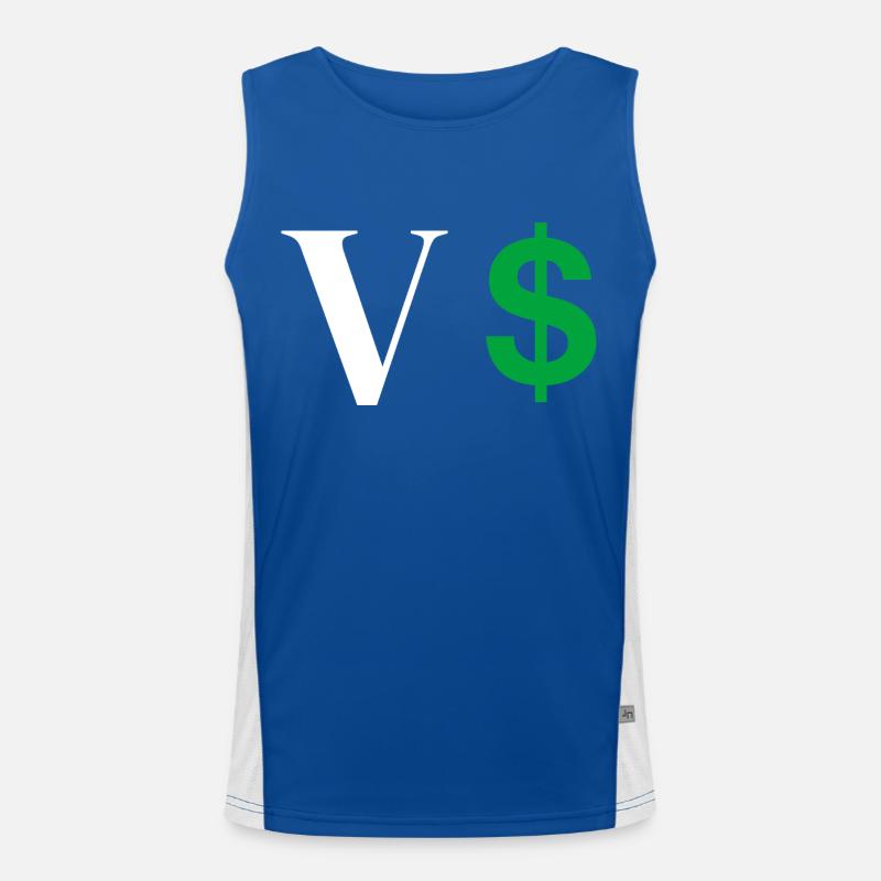 Buchstabe v Dollar Funktionelles Kontrast-Tank Top für Männer 