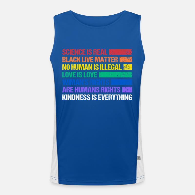 Rainbow Regenbogen Lesbe Pride LGBTQ Funktionelles Kontrast-Tank Top für Männer 