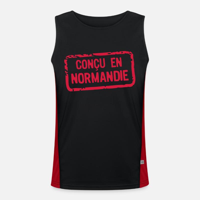concu etiquette normandie Débardeur respirant contrasté Homme 
