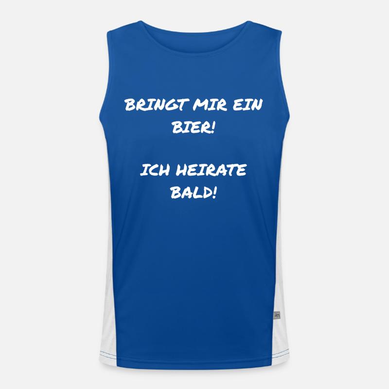 Bringt mir ein Bier! Ich heirate bald! weiß Funktionelles Kontrast-Tank Top für Männer 