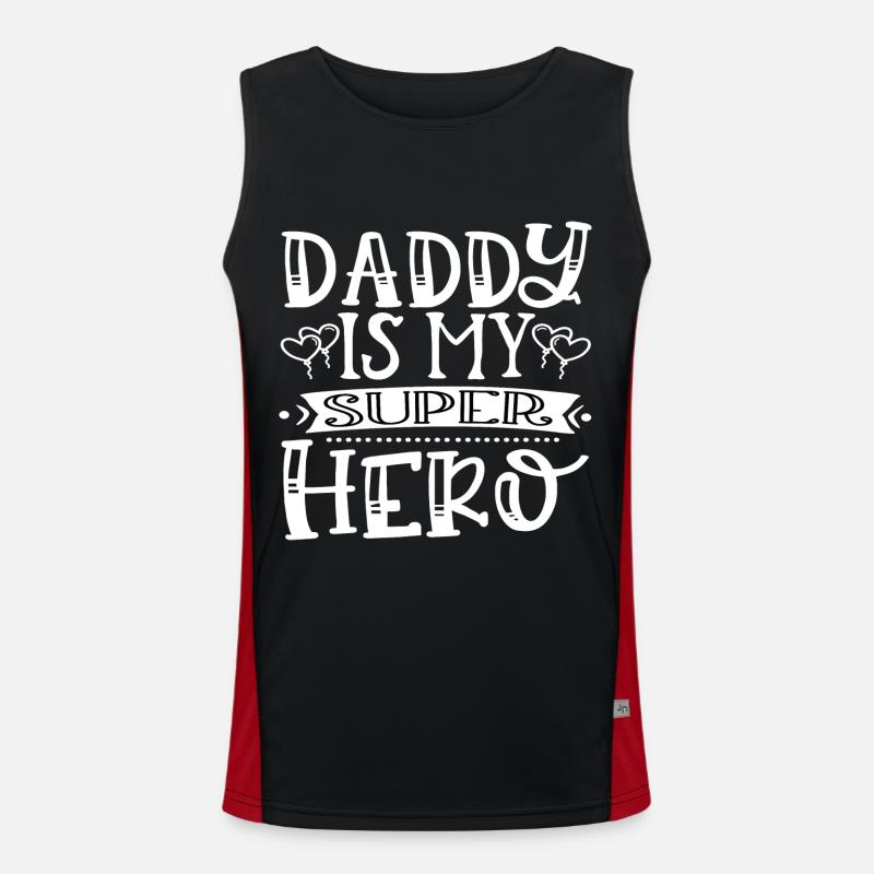 Daddy Is My Super Hero Funktionelles Kontrast-Tank Top für Männer 
