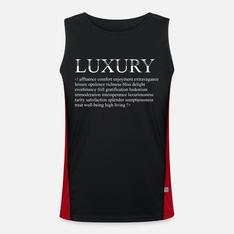 LUXURY - Examples - Lines Series - Men's Functional Contrast Tank Top  - black/red
