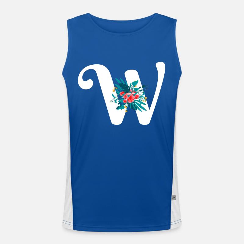Buchstabe W geblüht Funktionelles Kontrast-Tank Top für Männer 