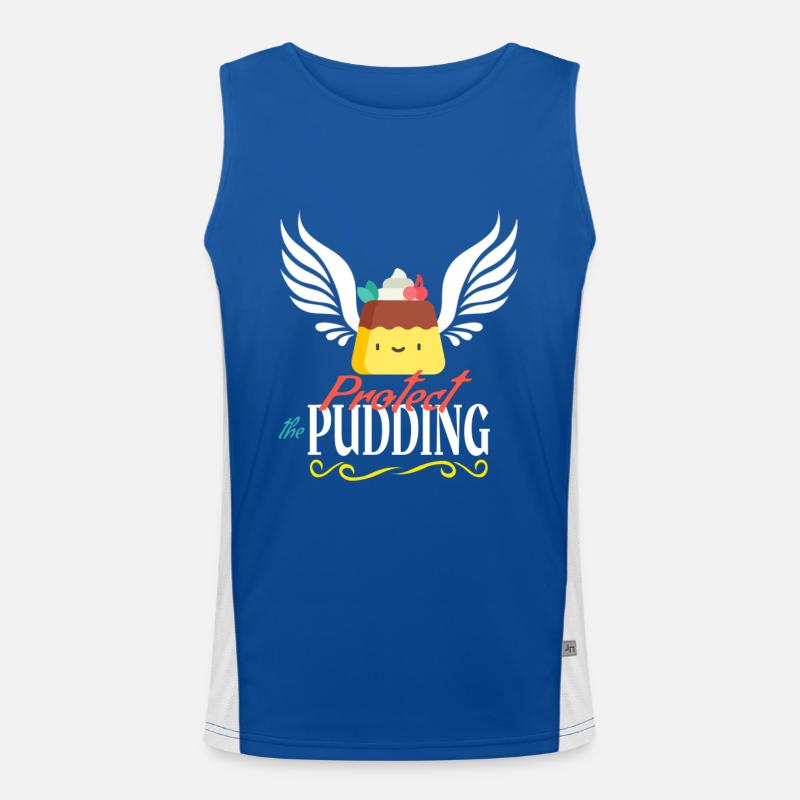Protect The Pudding Christmas Funny Candy Sarcasm Men's Functional Contrast Tank Top 