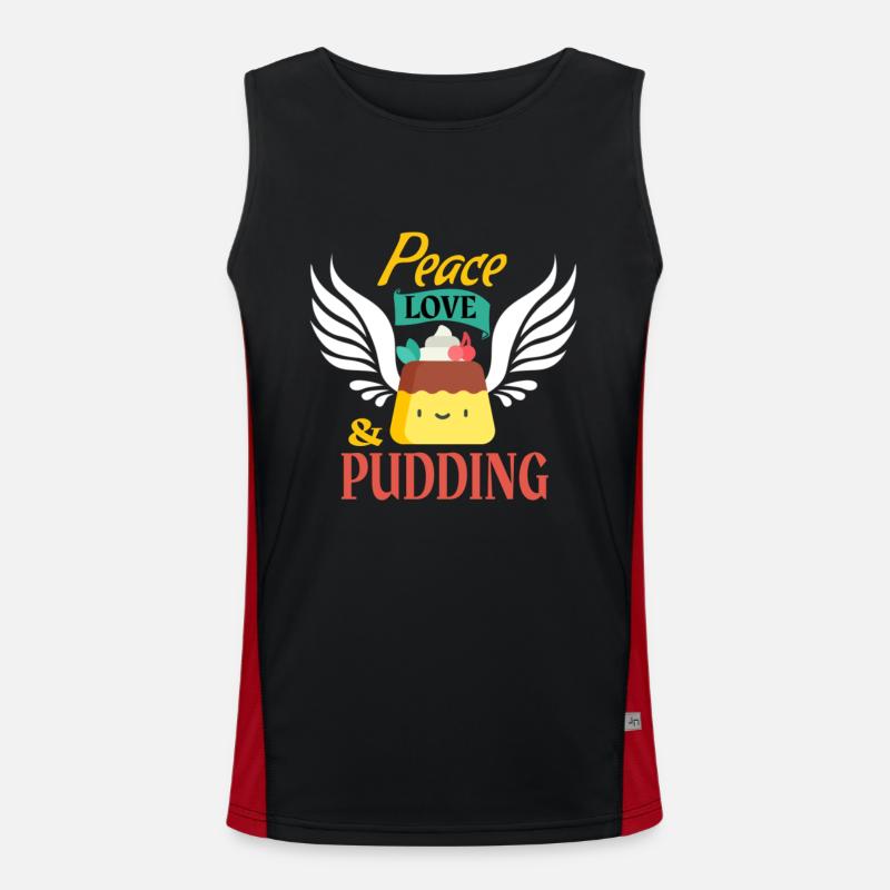 Peace Love and Pudding Funny Candy Sarcasm Men's Functional Contrast Tank Top 