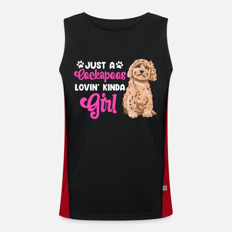 Cockapoo Hund Funktionelles Kontrast-Tank Top für Männer 