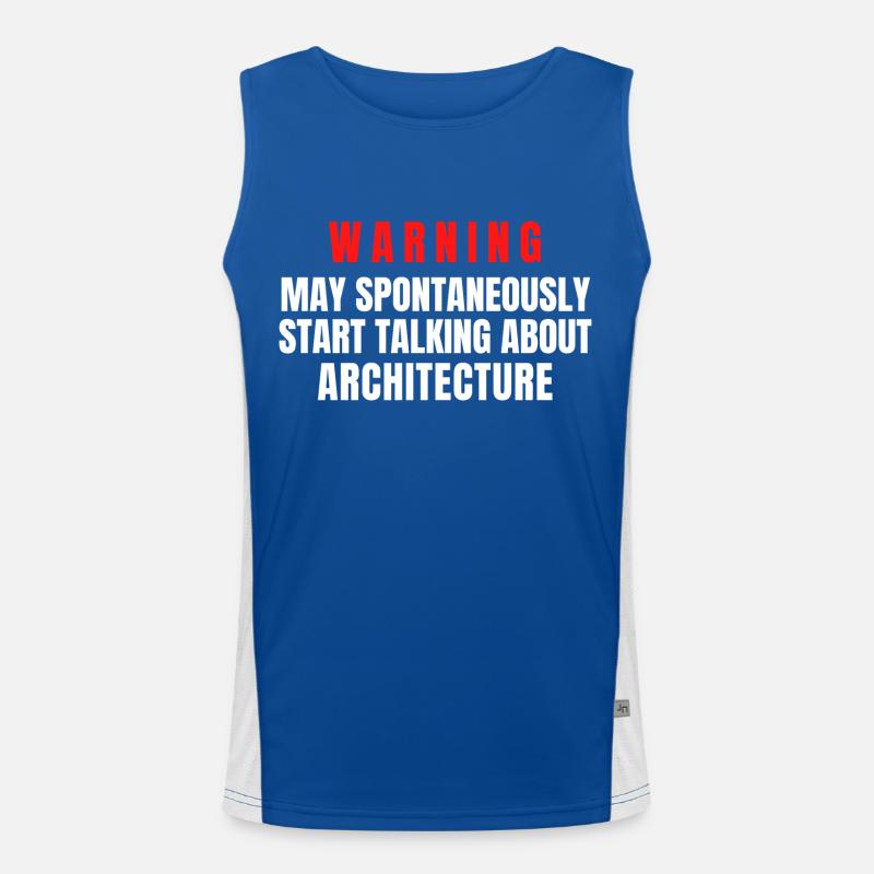 Architect Warning May Spontaneously Start Talk Men's Functional Contrast Tank Top 