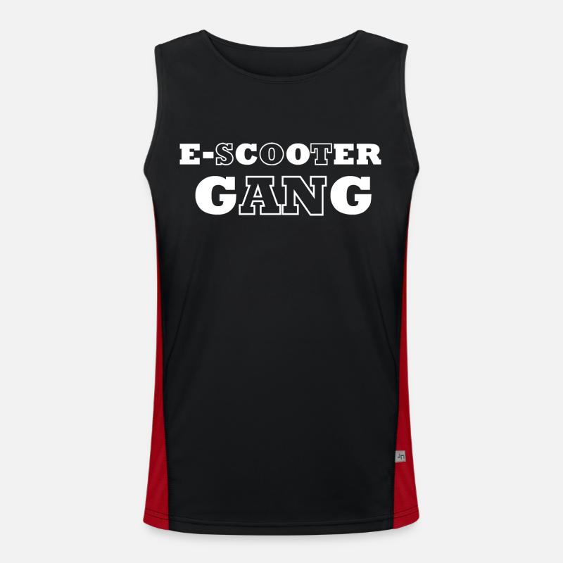 E-Scooter E-Roller Scooter - Men's Functional Contrast Tank Top  - black/red