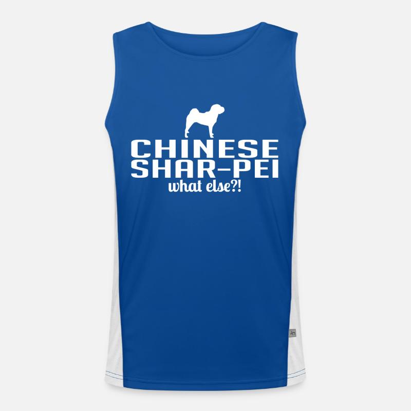 Chinese Shar-Pei what else Hundespruch Hunde Funktionelles Kontrast-Tank Top für Männer 