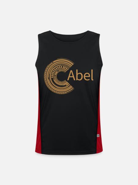 Für Abel - Funktionelles Kontrast-Tank Top für Männer  - Schwarz/Rot - Vorne