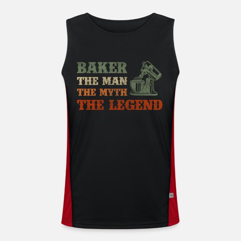 Baking rolls work - Men's Functional Contrast Tank Top  - black/red