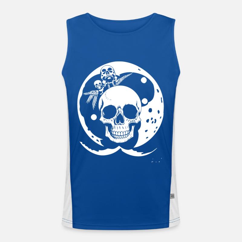 Horror Schädel Schädel Kunst Schädel Gothic Heavy Metal Funktionelles Kontrast-Tank Top für Männer 