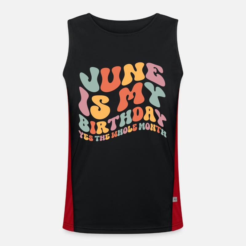 Juni Geburtstag Funktionelles Kontrast-Tank Top für Männer 