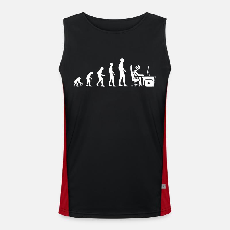 Evolution gamer geschenk humor geek computer Funktionelles Kontrast-Tank Top für Männer 