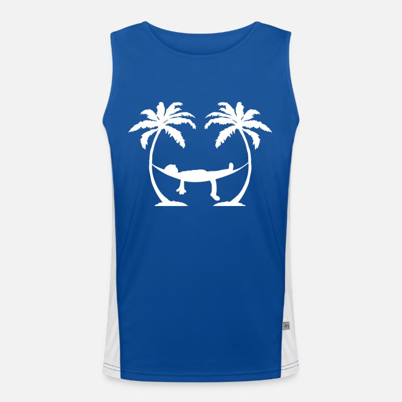 Hamac Sleeping Palm Island Joyeuses Fêtes Débardeur respirant contrasté Homme 