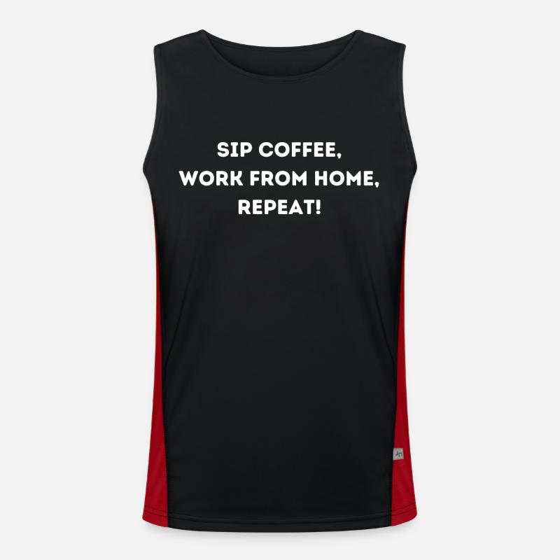 Sip coffee work from home repeat Men's Functional Contrast Tank Top 