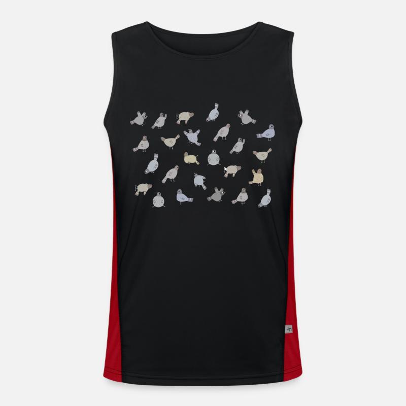 Cute dove pattern design for pigeon lovers Men's Functional Contrast Tank Top 