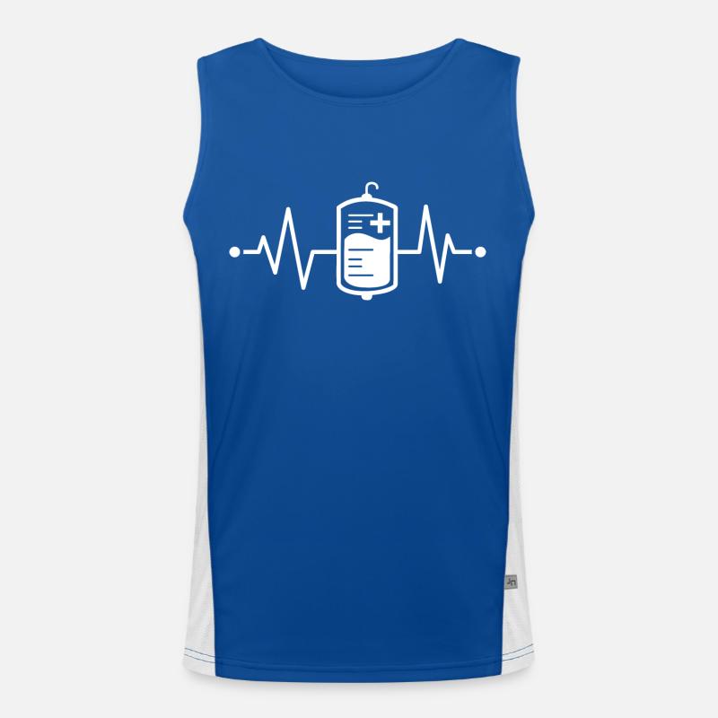 Vaccinated Heart Curve - Pulse Pro Vaccination Vaccinate Vaccinate Men's Functional Contrast Tank Top 