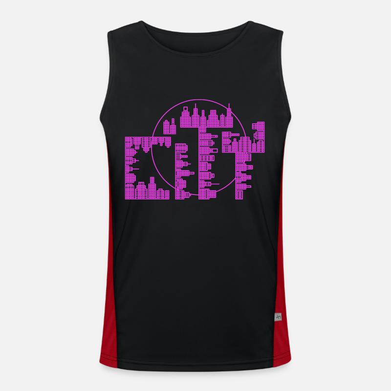 Skyline, City - version violette Débardeur respirant contrasté Homme 