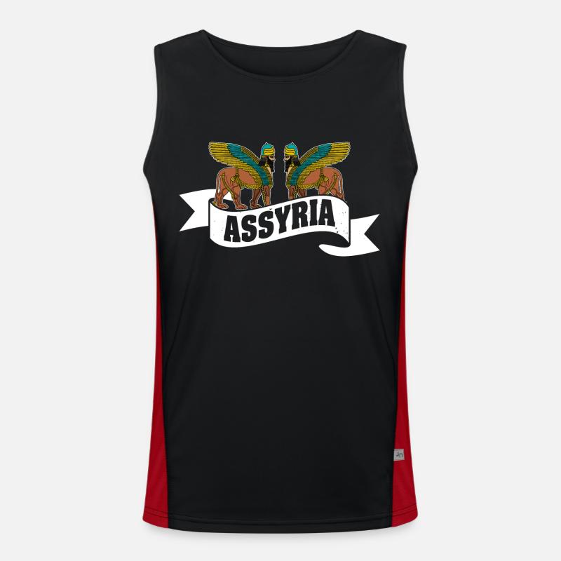 Assyrien Sumerische Lamassu Babylon Sumer Antik Funktionelles Kontrast-Tank Top für Männer 