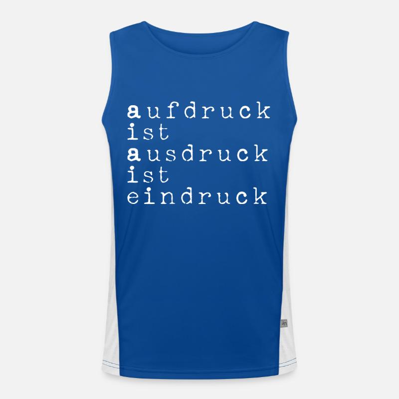 Imprint is expression is impression pun white Men's Functional Contrast Tank Top 