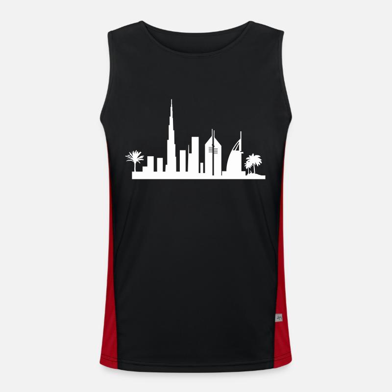 Dubai Skyline - Men's Functional Contrast Tank Top  - black/red