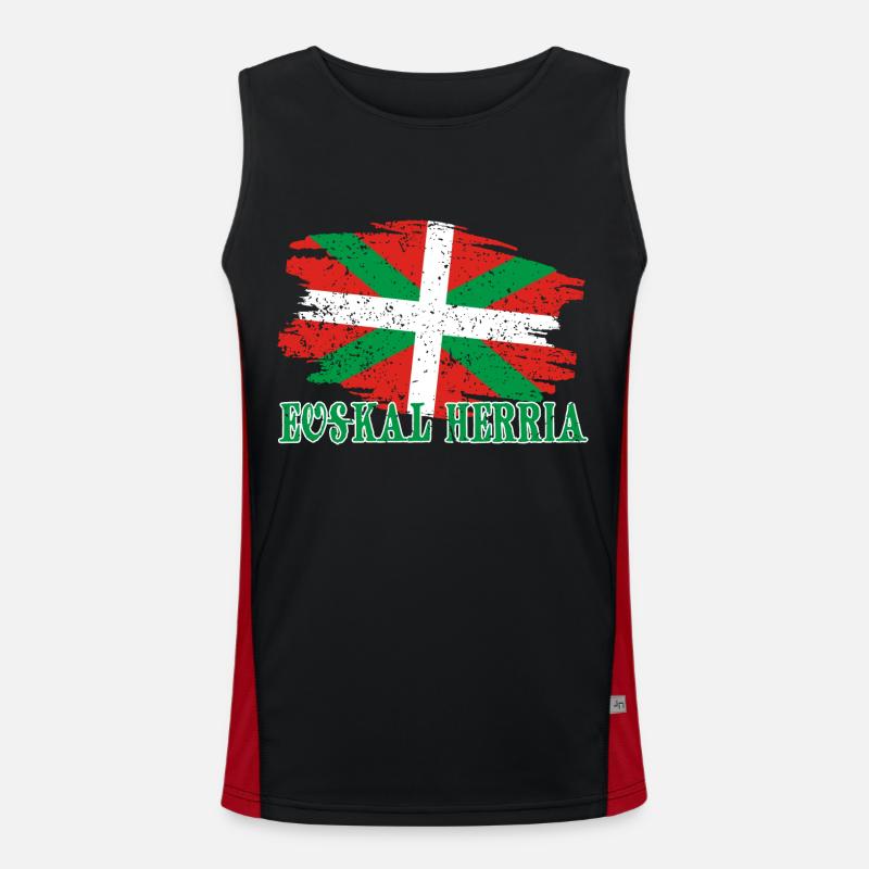 Baskenland Basco Spanien Euskal Herria Euzkadi Funktionelles Kontrast-Tank Top für Männer 