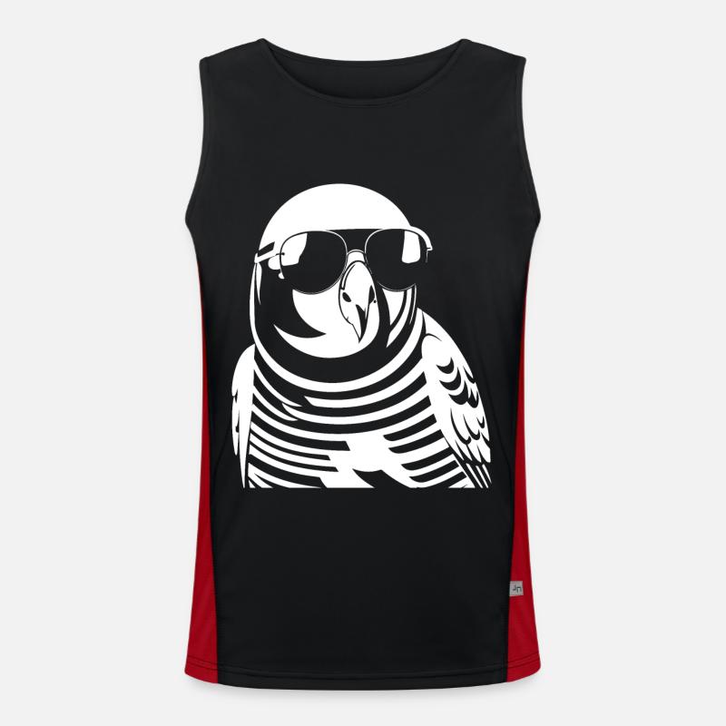 Lustiger Vogel mit Sonnenbrille Cool Bourke's Parak Funktionelles Kontrast-Tank Top für Männer 