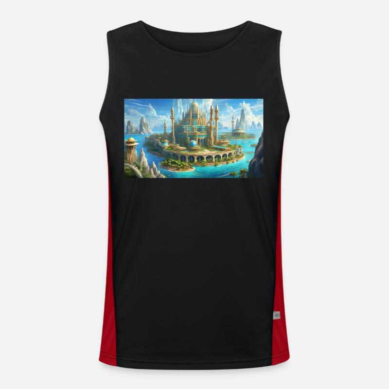 beautiful mythical places – Atlantis before doom Men's Functional Contrast Tank Top 