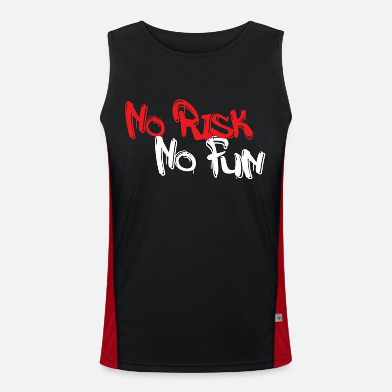 No Risk No Fun Funktionelles Kontrast-Tank Top für Männer 