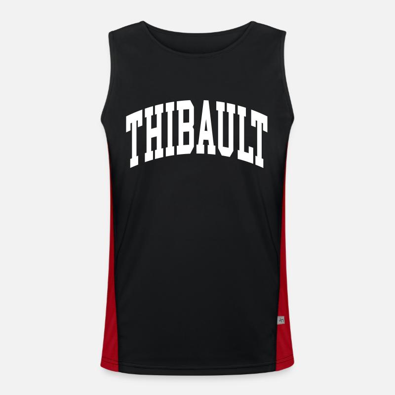 Thibault - Men's Functional Contrast Tank Top - black/red