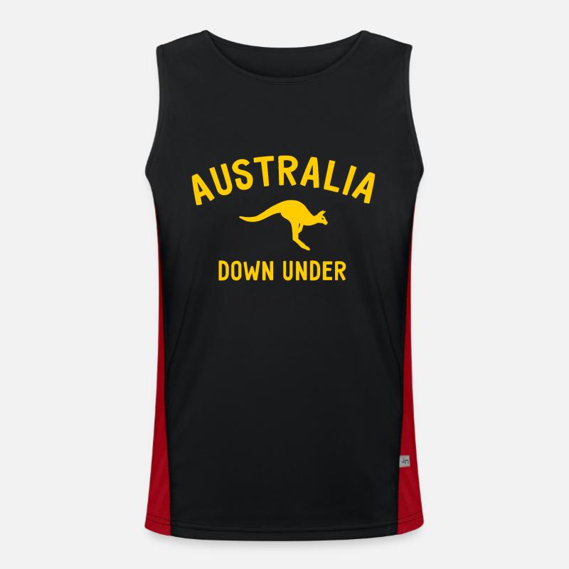 Australia - Down Under - Australia - Kangaroo Men's Functional Contrast Tank Top 