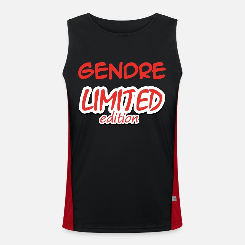 GENDRE LIMITED EDITION - Men's Functional Contrast Tank Top  - black/red