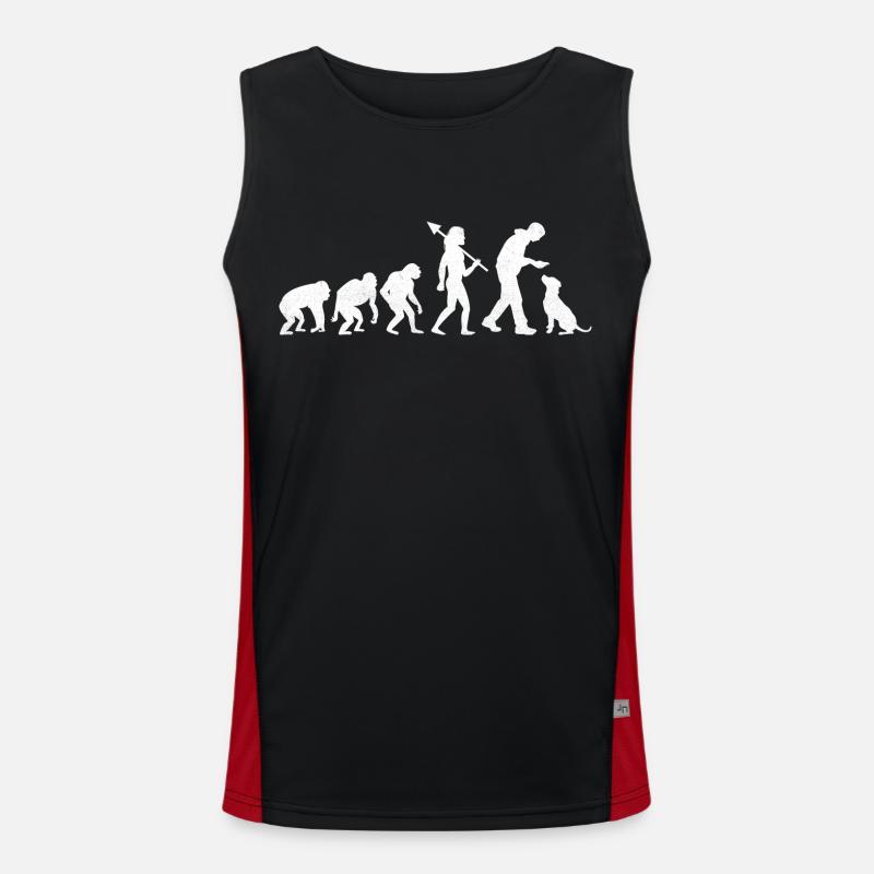 Retro Evolution Labrador Retriever Récupération de chien de laboratoire Débardeur respirant contrasté Homme 