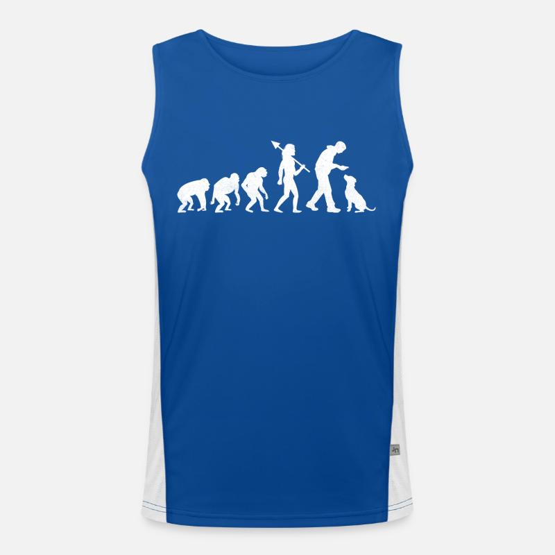 Retro Evolution Labrador Retriever Récupération de chien de laboratoire Débardeur respirant contrasté Homme 