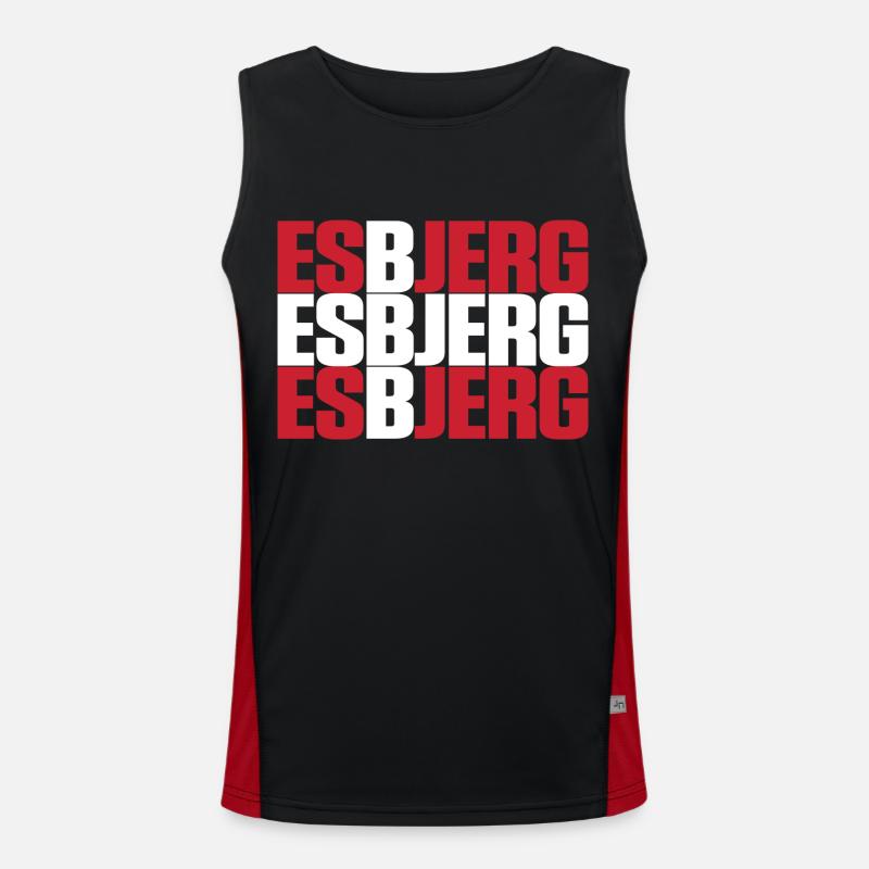Esbjerg Danemark Drapeau Débardeur respirant contrasté Homme 