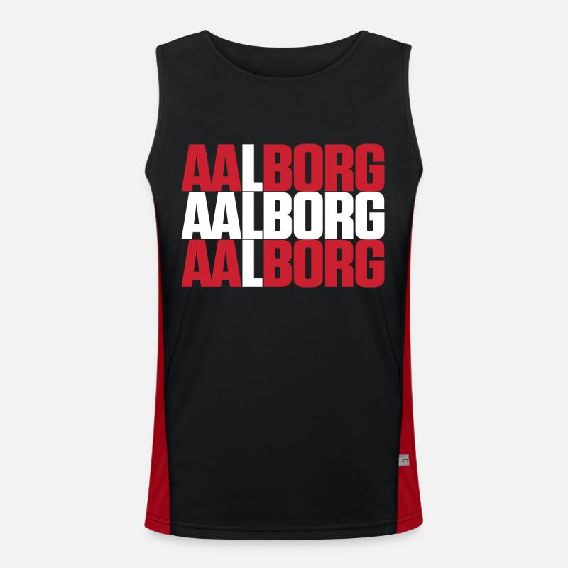 Aalborg Danemark Drapeau Débardeur respirant contrasté Homme 