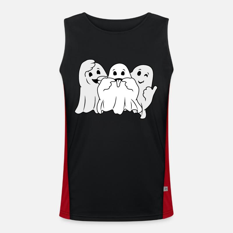 Three funny ghosts - Men's Functional Contrast Tank Top  - black/red