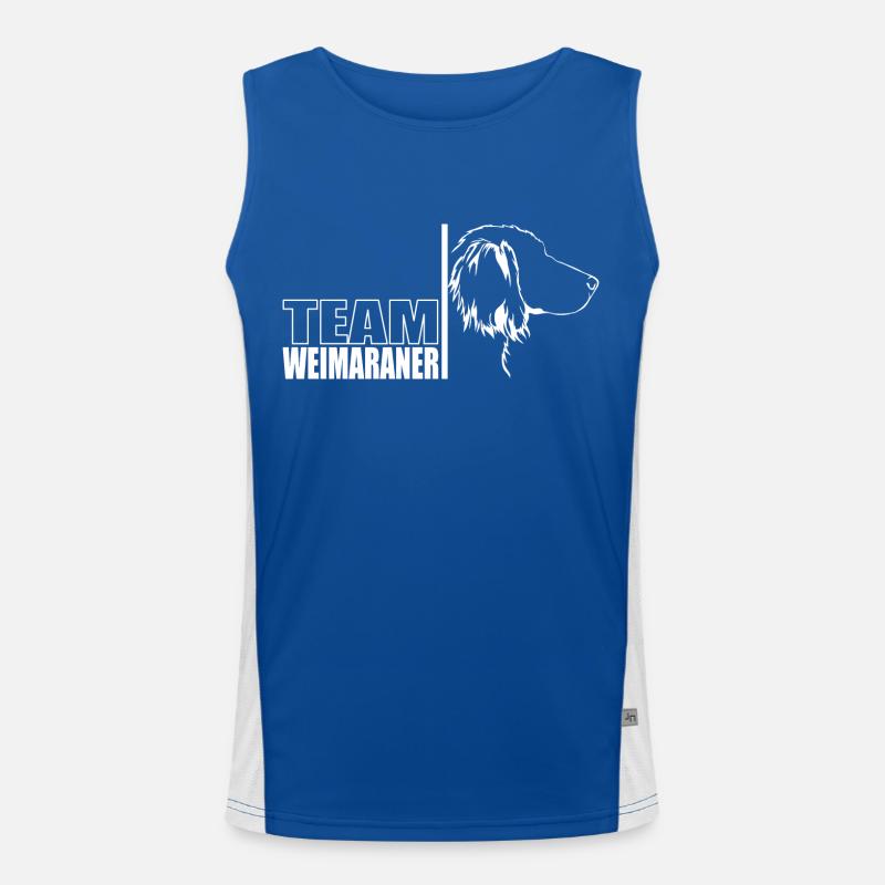 TEAM Weimaraner Langhaar Hunde Hund Wilsigns Funktionelles Kontrast-Tank Top für Männer 