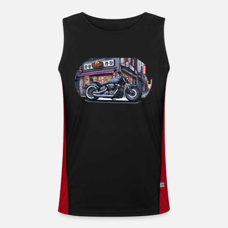 鉄鬼 Tekki Chopper Funktionelles Kontrast-Tank Top für Männer 