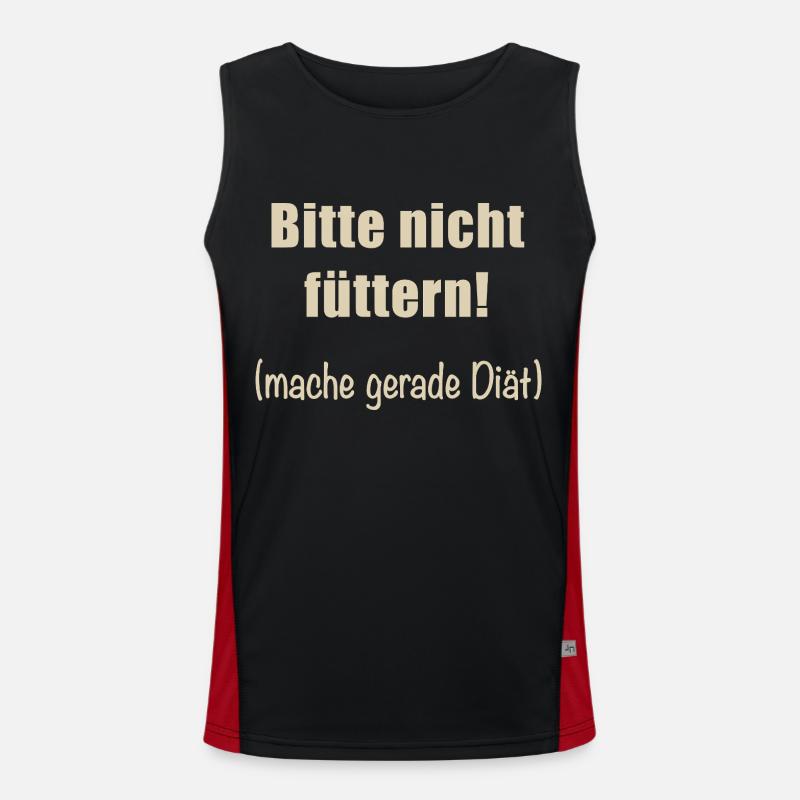 Please do not feed them! - Men's Functional Contrast Tank Top - black/red