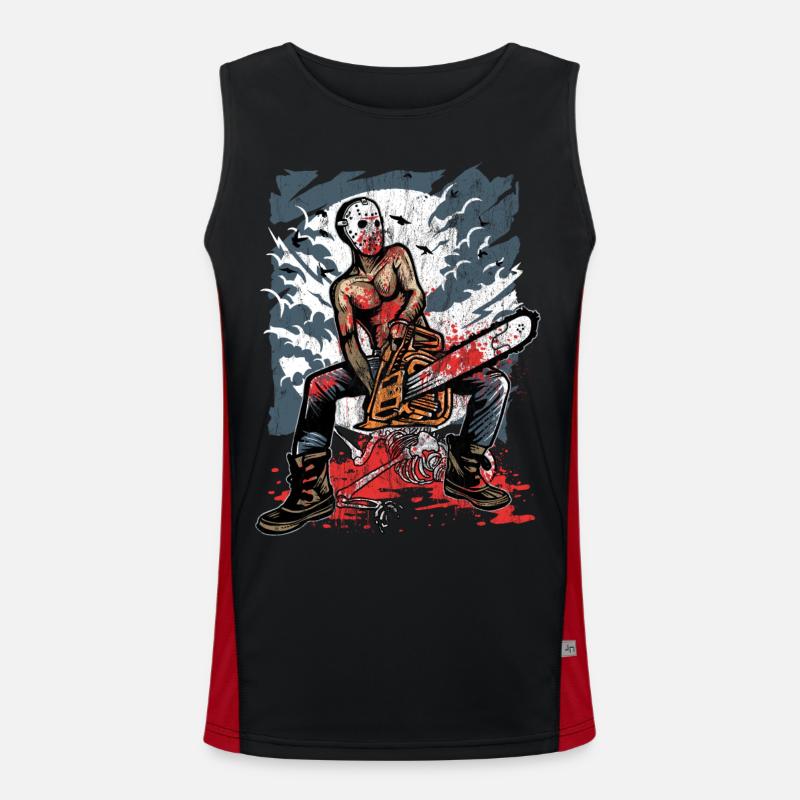 CHAINSAW MURDER - Halloween Horror Gift Men's Functional Contrast Tank Top 