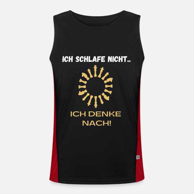 Schach Spruch Geschenk Schachmatt Queens Gambit Funktionelles Kontrast-Tank Top für Männer 