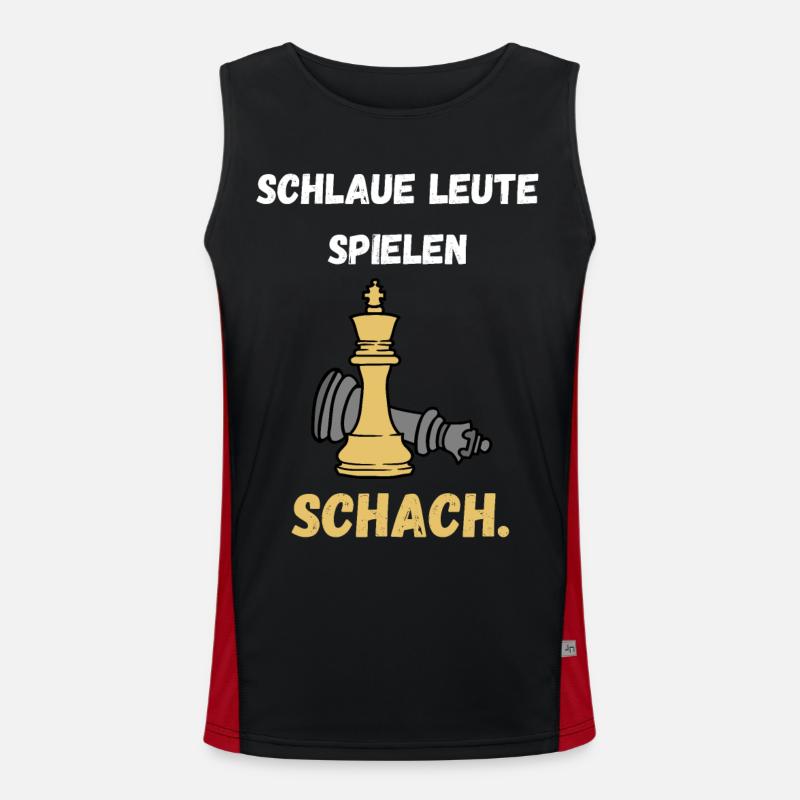Schach Spruch Geschenk Schachmatt Queens Gambit Funktionelles Kontrast-Tank Top für Männer 