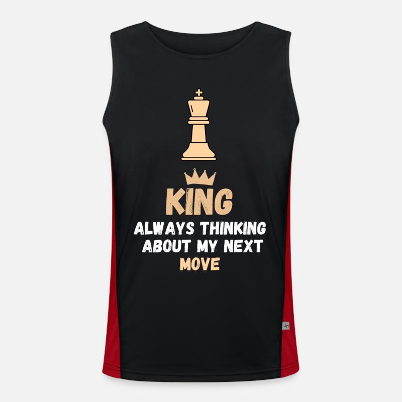 Schach Spruch Geschenk Schachmatt Queens Gambit Funktionelles Kontrast-Tank Top für Männer 