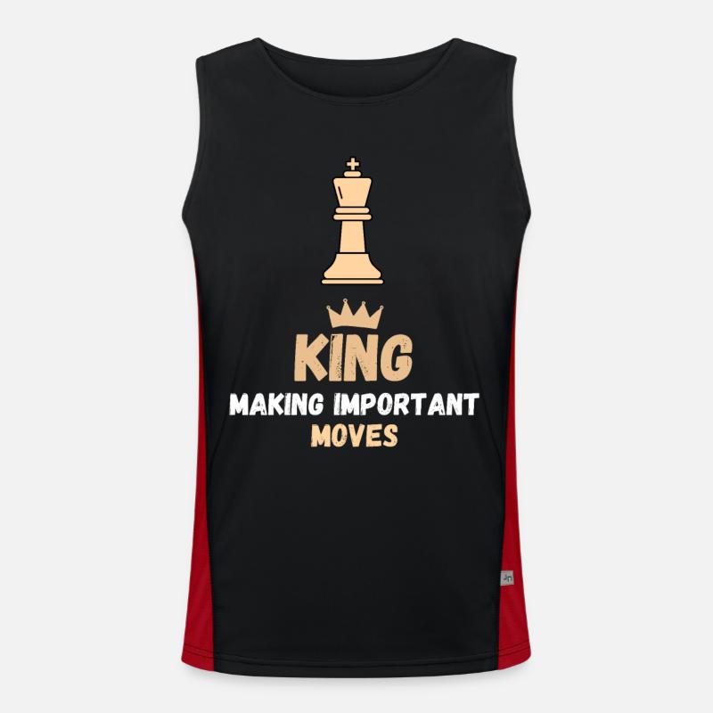 Schach Spruch Geschenk Schachmatt Queens Gambit Funktionelles Kontrast-Tank Top für Männer 