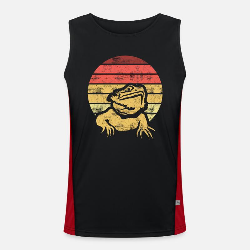Retro Lizard Lizard - Men's Functional Contrast Tank Top  - black/red