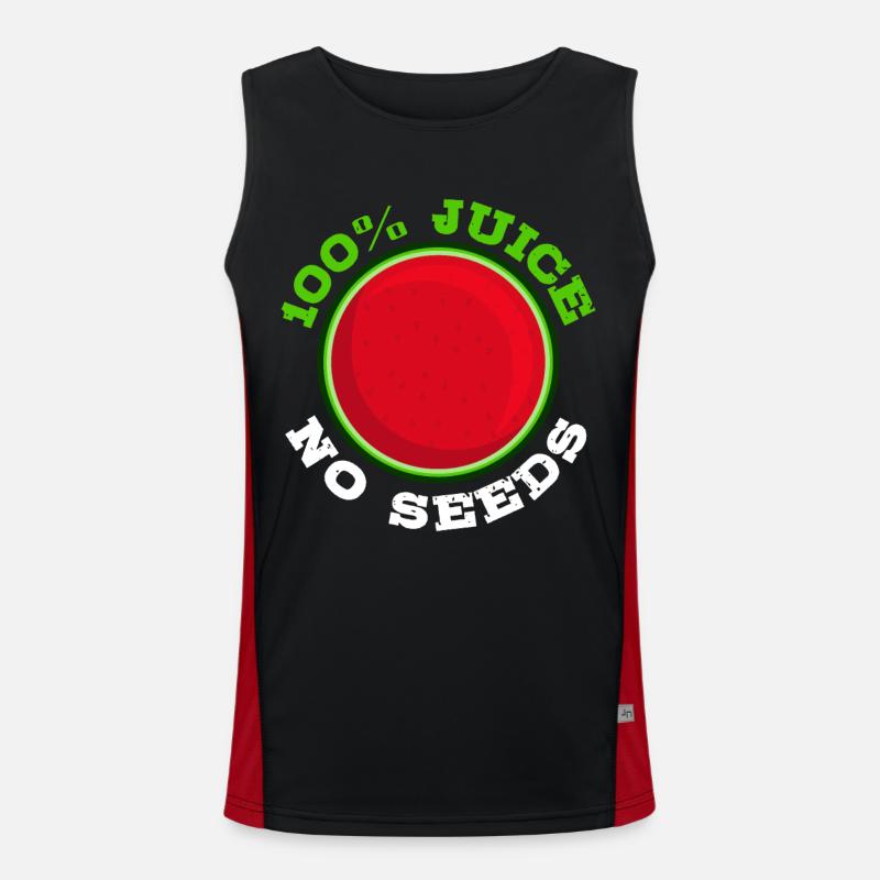 Funny Vasectomy Sterilization Watermelon - Men's Functional Contrast Tank Top - black/red